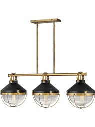 Crew 3-Light Island Light in Heritage Brass.